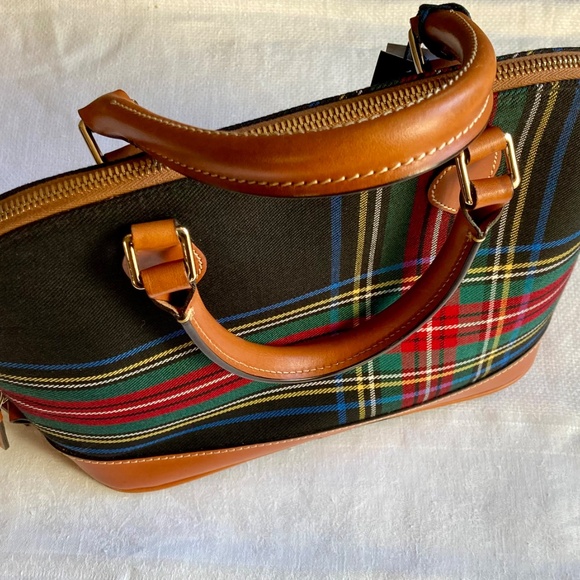Dooney & Bourke NWT Black Tartan Plaid Zip Zip Satchel | Classic Structured Bag - Picture 7 of 12